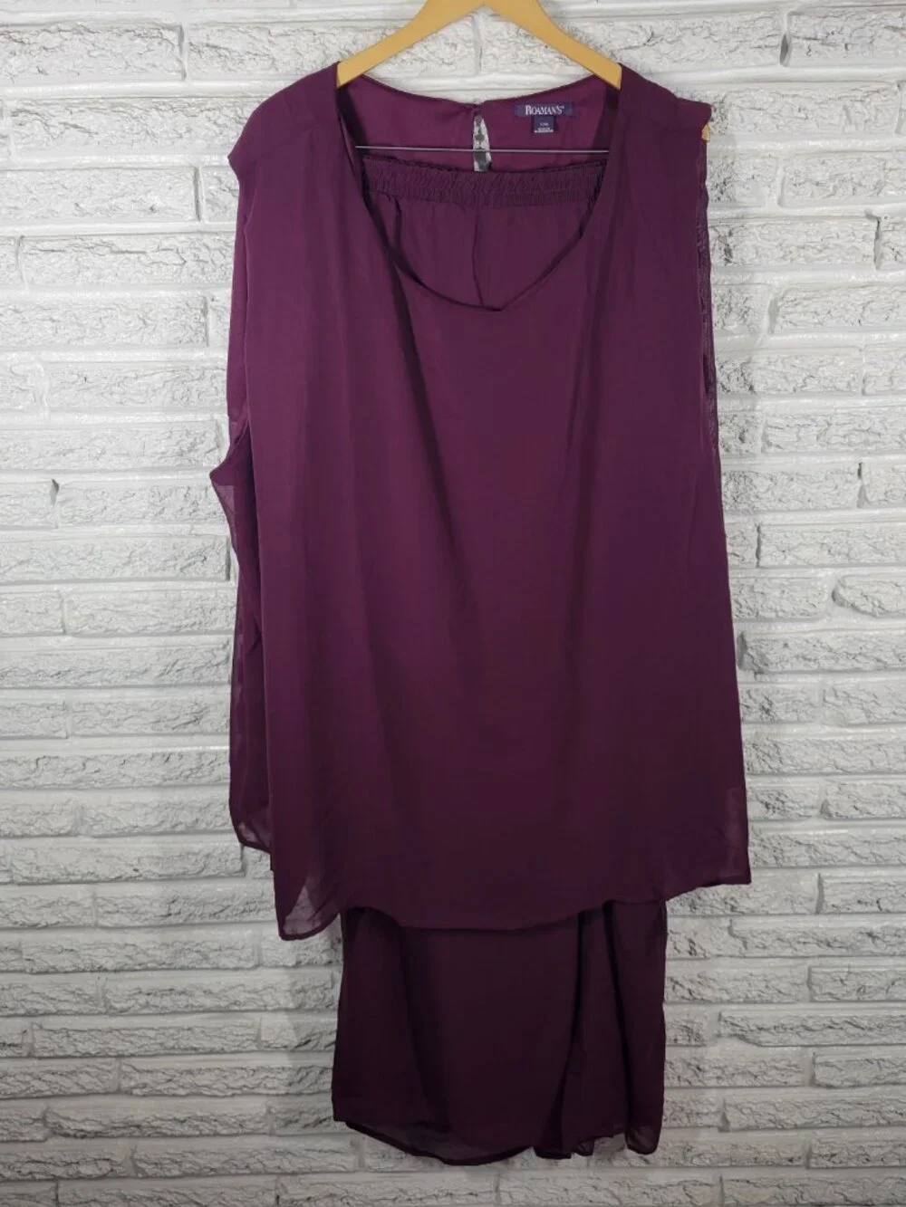 Roamans Plus 42W Pantsuit 3-Pc Purple Paisley Party Formal Travel Set SWE128E